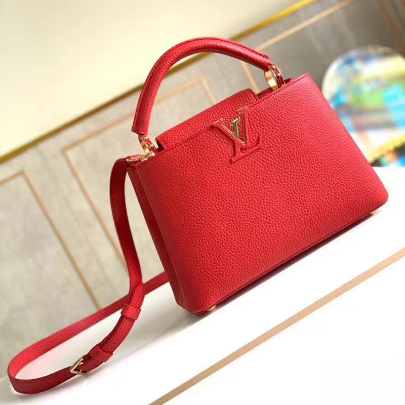 Louis Vuitton CAPUCINES BB Taurillon Leather Bag M55832 Snow